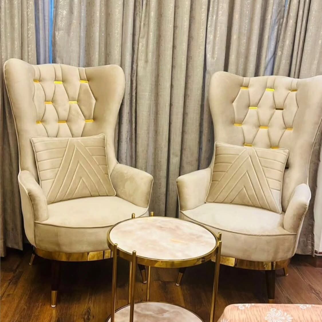 Restored recliner sofa mechanism in clay tones